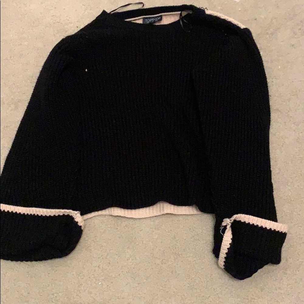 Top shop sweater black & pink